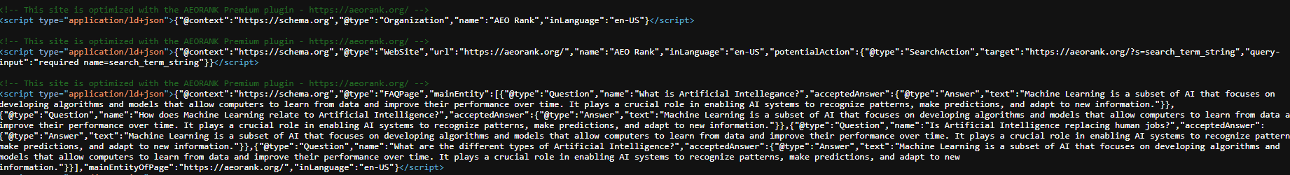 کدهای JSON-LD در سورس کد